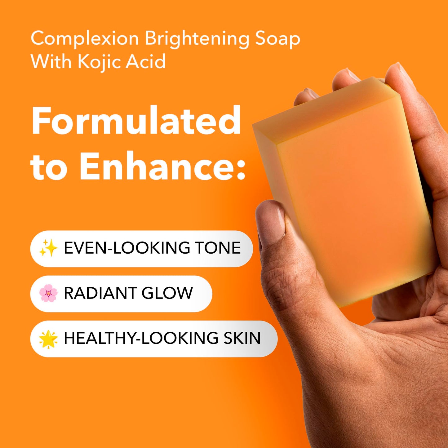 lunavia Kojic Acid Complexion Brightening Soap Bar with Vitamin C, Turmeric, Retinol, Collagen & Hyaluronic Acid – Brightening Face & Body Soap – Supports Brighter Skin, Even Skin Tone – 3 Pack