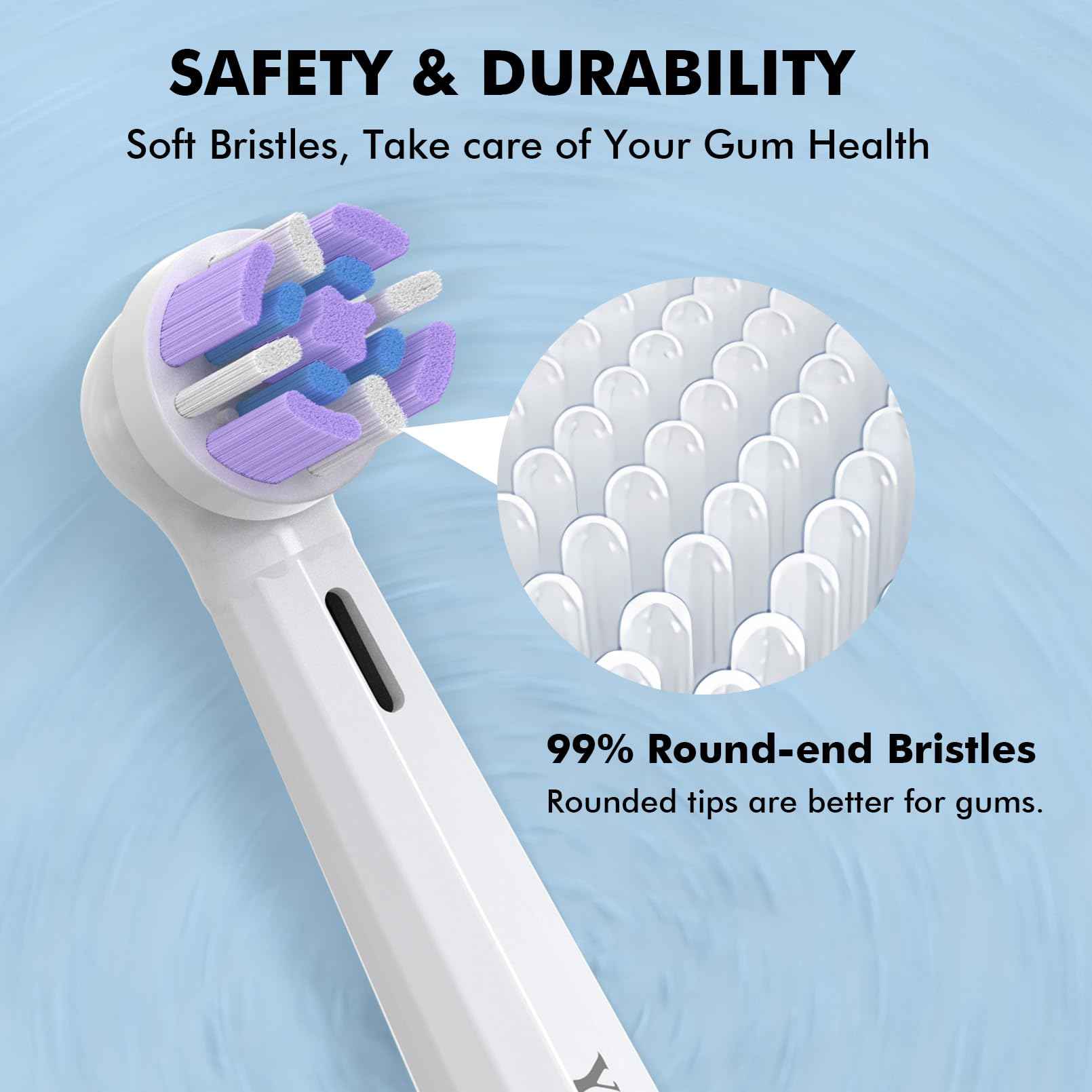 Pack of 6 Replacement Heads Compatible with Oral B iO 10 9 8 7 6 5 4 3 Series Electric Toothbrush, Medium Brush Heads, Black