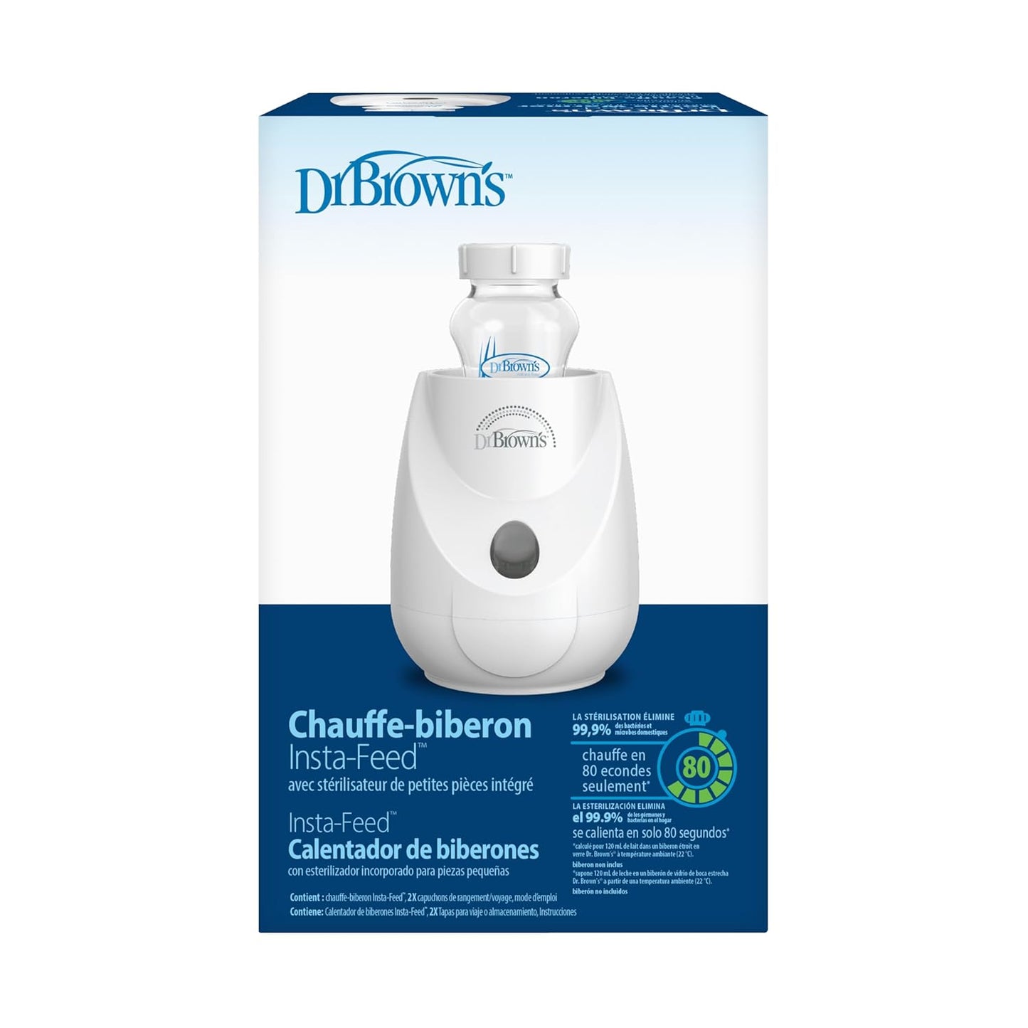 Dr. Brown's Baby Bottle Warmer & Sterilizer - BPA-Free Plastic | Fast Heating for Bottles & Food Jars