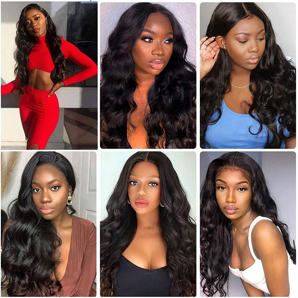 Body Wave Bundles Human Hair 22 Inch #1B Natural Black Body Wave Bundle Human Hair Extensions Unprocessed Virgin Remy Hair 1 Bundle