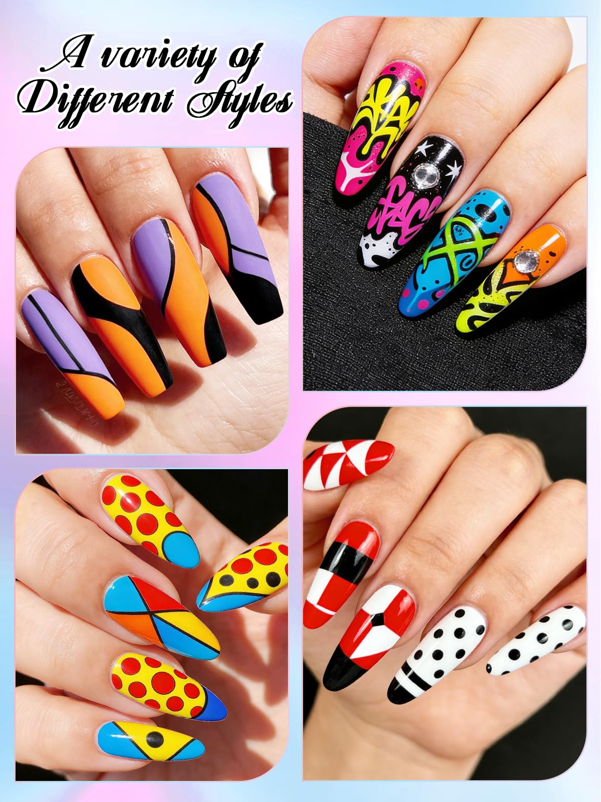 EBANKU 36 Colors Nail Art Pens Set, Christmas Nail Polish Pens Quick-Drying Nail Art Markers Acrylic Paint Nail Point Graffiti Dotting Liner Pen No Squeeze Needed