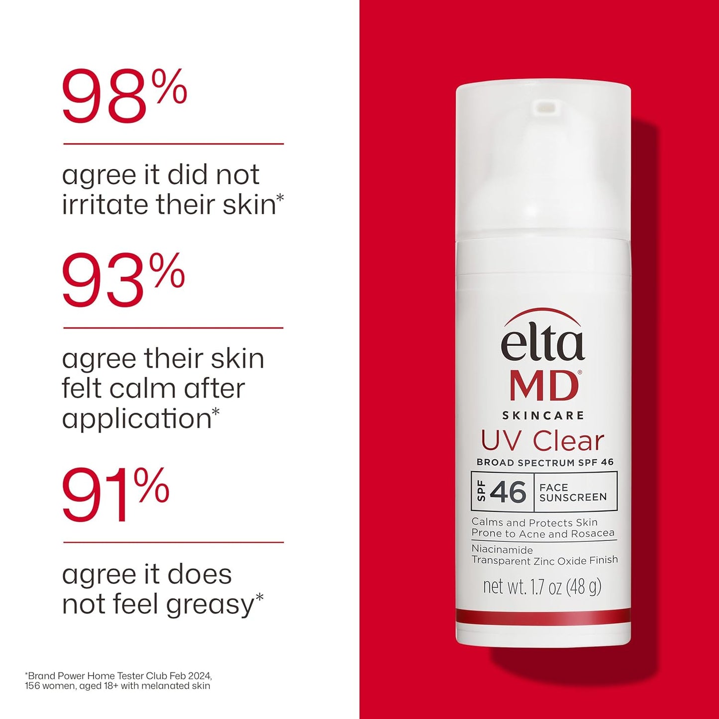 EltaMD UV Clear Face Sunscreen SPF 46 - Oil-Free Zinc Oxide Lotion for Acne-Prone Skin | 1.7 oz Pump (Pack of 2)