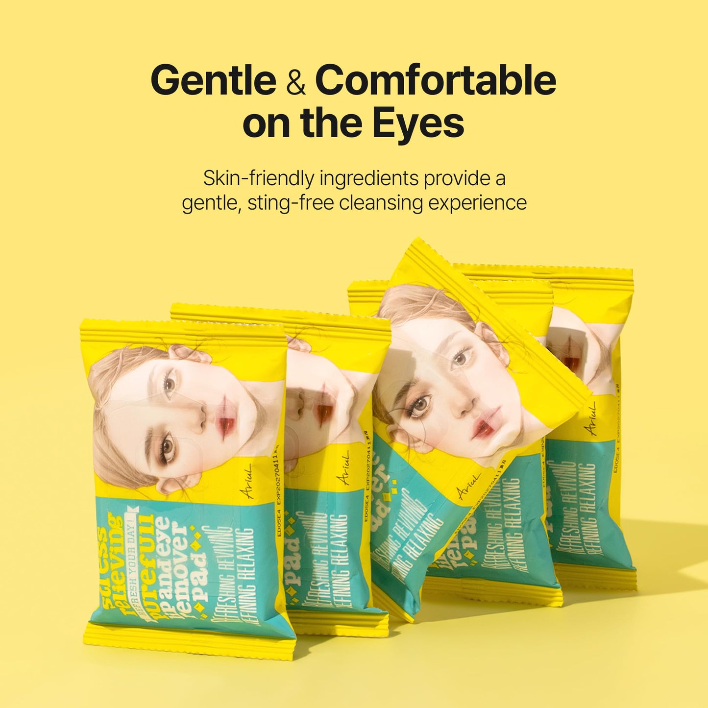 Ariul Purefull Lip & Eye Makeup Remover Pads – Oil-Infused Dual-Sided Pads, Gentle Exfoliation, Travel Friendly Compact Size, Korean Skincare (30 Pads x 3 Pack)