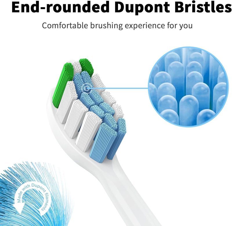 Replacement Toothbrush Heads for Philips Sonicare - Compatible with C1/C2/C3/A3/G2/G3/W3, 8-Pack Set for Deep Cleaning