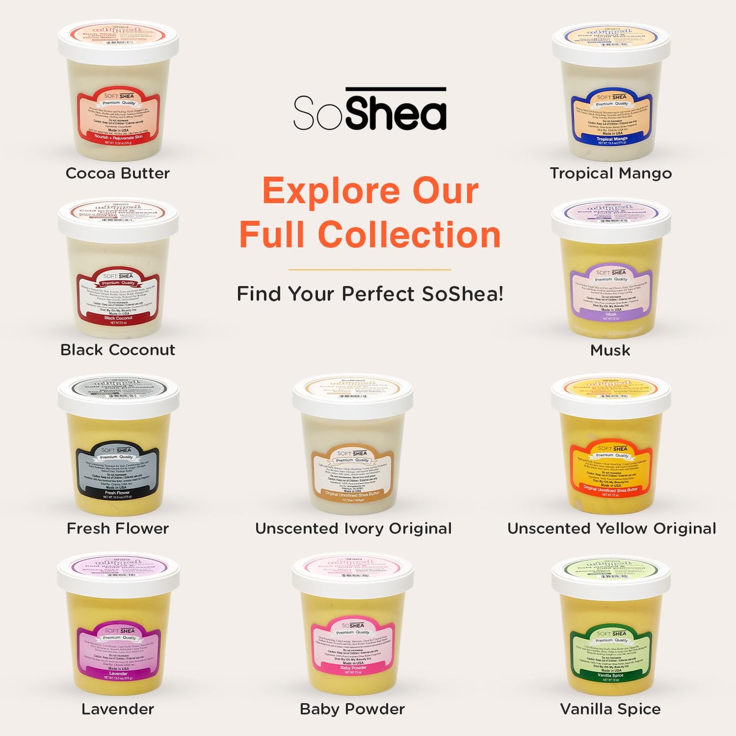 SoShea Whipped Shea Butter Black Coconut - Nourishes, Moisturizes & Renews | 100% African Pure Shea Butter | Cold-Pressed & Cold-Processed | No Dyes & Parabens | Vegan | 11.50oz / 326oz