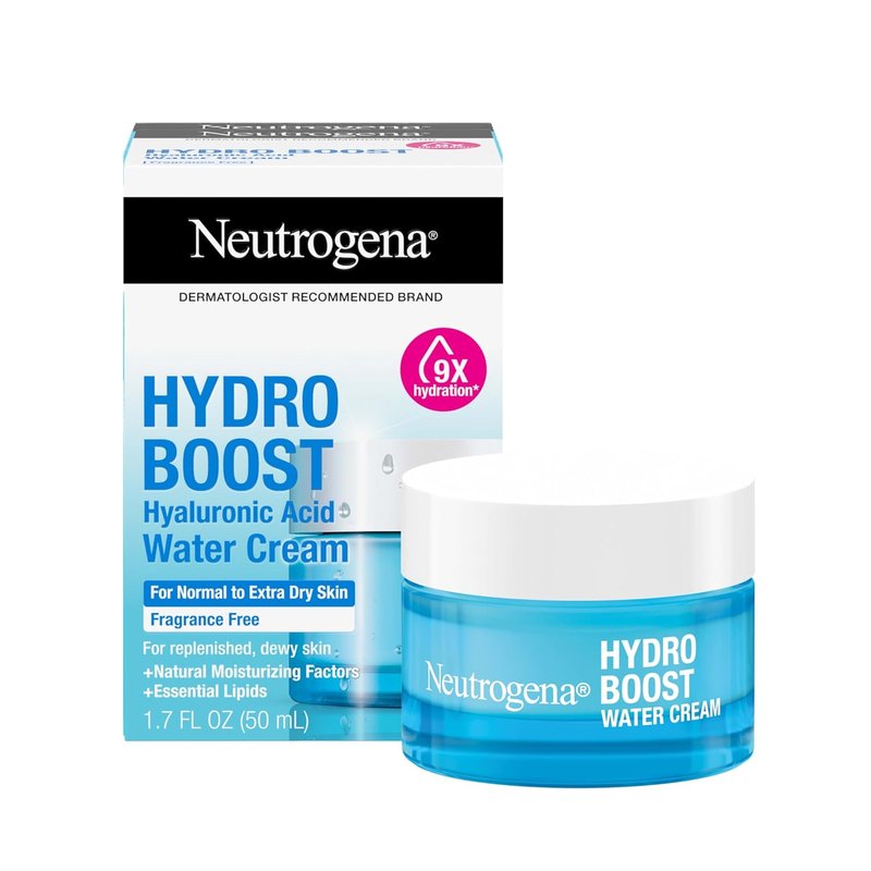 Neutrogena Hydro Boost Water Cream - 72 Hr Hydration Face Moisturizer with Hyaluronic Acid | 1.7 oz + Trial Size Gel Cleanser 0.5 fl oz