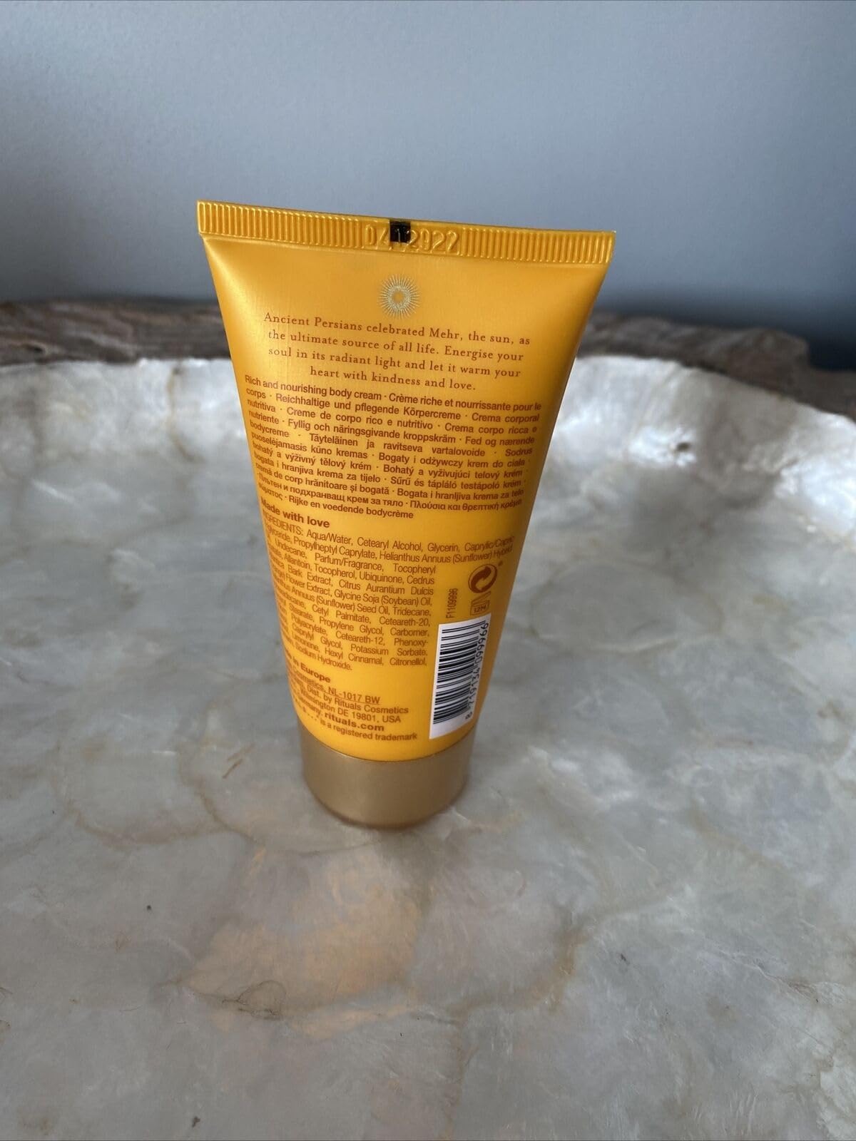 RITUALS The of Mehr Loving Body Cream, sweet orange & cedar wood travel size 2.3 fl oz, 70 mL