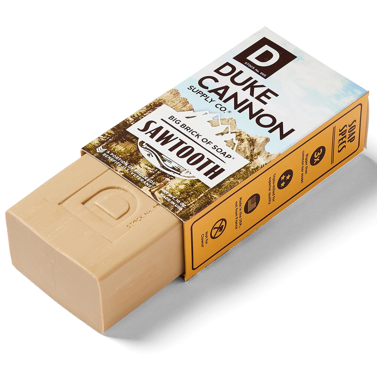 Duke Cannon Supply Co. Big Brick of Soap for Men - Sawtooth, Alpine Air and Cedarwood Scent, 10 oz (Pack of 3)