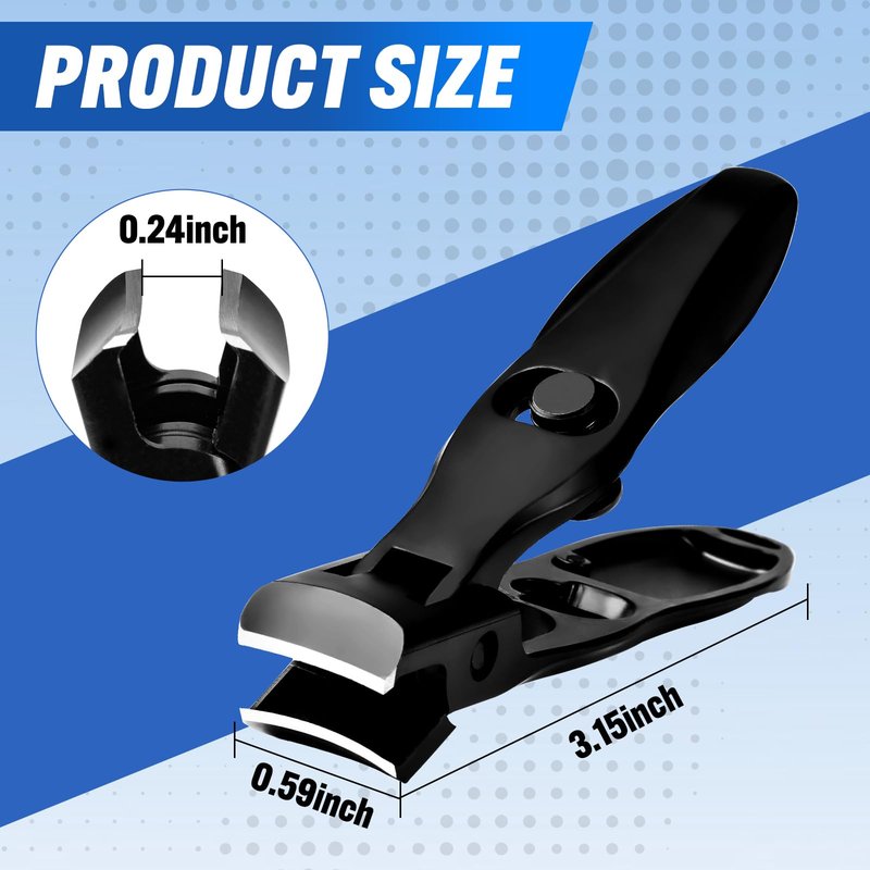 Swocky German Nail Clippers, Premium Stainless Steel Wide Jaw Anti Splash Design,Ultra Sharp Heavy Duty Clippers with Ergonomic Lever,Perfect for Men,Women, and Seniors(Black)