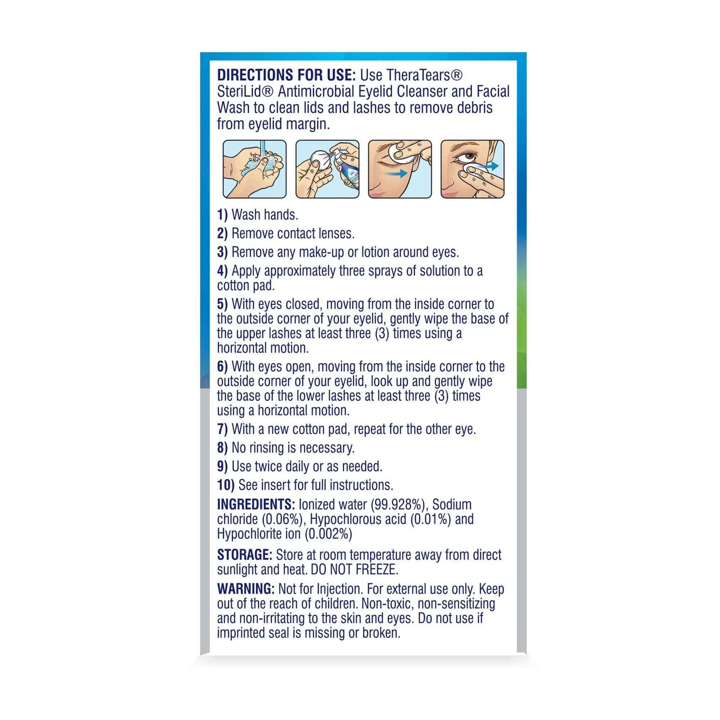 TheraTears SteriLid Antimicrobial Eyelid Cleanser and Face Wash, for Eye Care, 2 Fl Oz