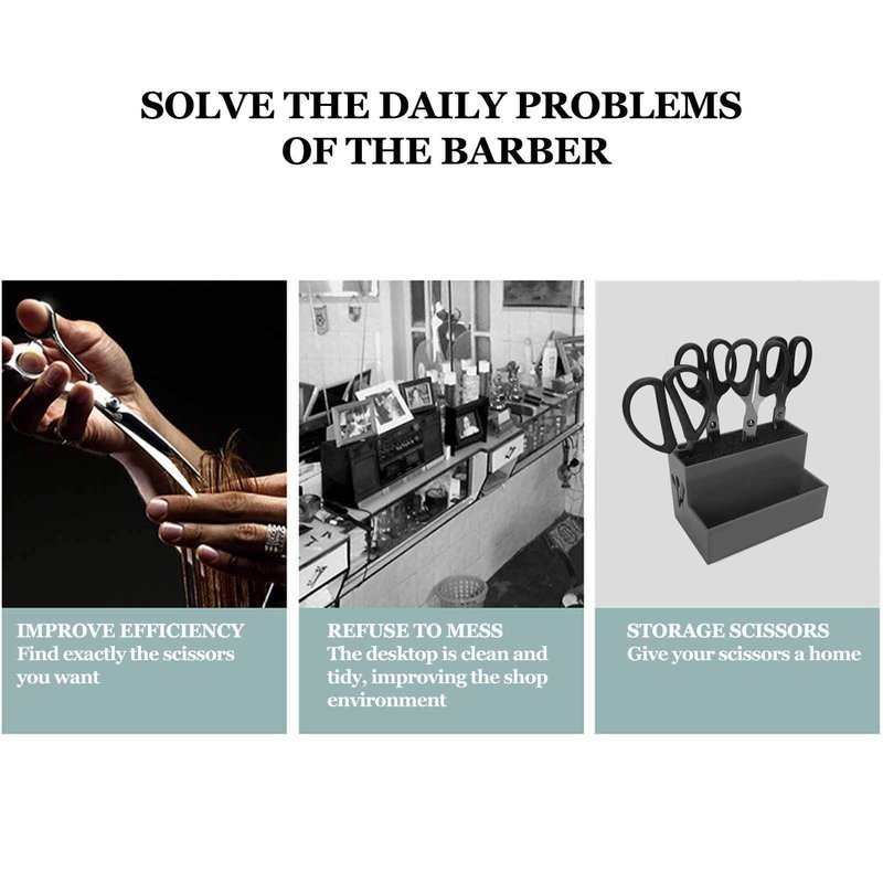 Tomotato Professional Salon Shear Holder Rack, Salon Hairdressing Combs Clips Box Scissors Storage Box Organizer Case Barber Accessories, for Hair Stylist Office Home(Black)