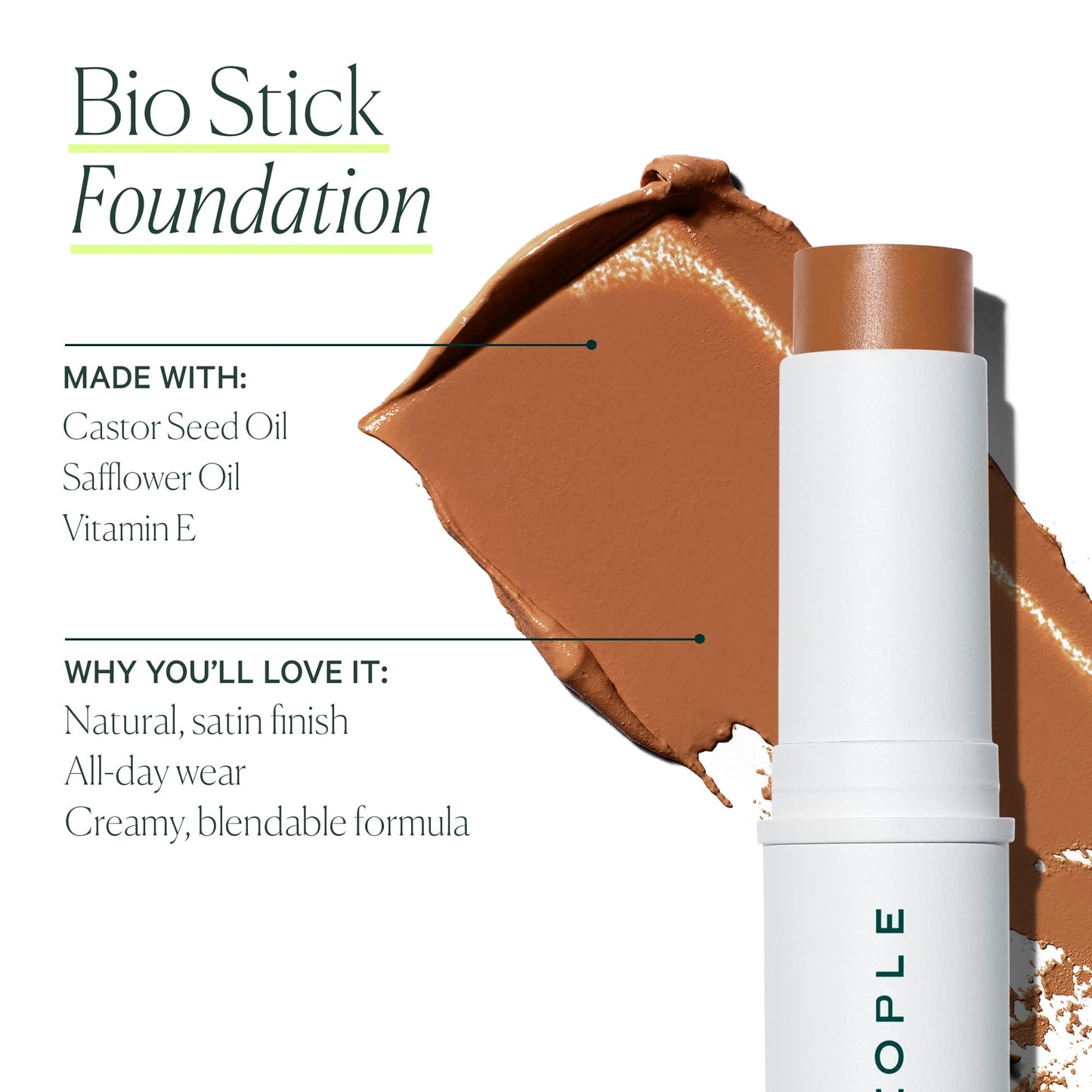 Well People Bio Stick Foundation, Creamy, Multi-use, Hydrating Foundation For Glowing Skin, Creates A Natural, Satin Finish, Vegan & Cruelty-free, 10N