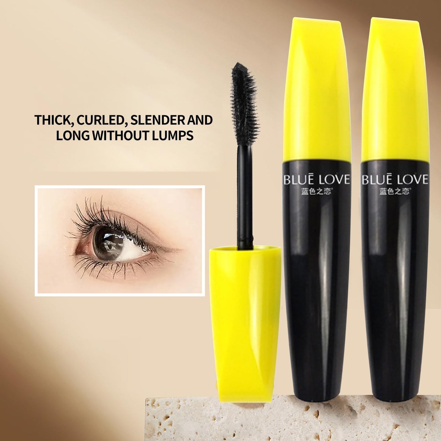 BLUE LOVE Luminous Classic Volumizing & Lengthening Mascara, Clump-Free, Smudge-Proof, Long-Lasting Black Mascara for Lashes, Vegan & Cruelty-Free