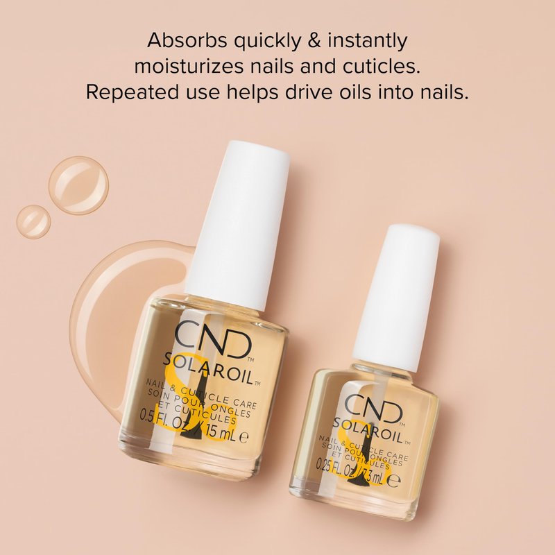 CND SolarOil Cuticle Oil, Natural Blend Of Jojoba, Vitamin E, Rice Bran and Sweet Almond Oils, Moisturizes and Conditions Skin, Pack Of 1, 0.5 oz.