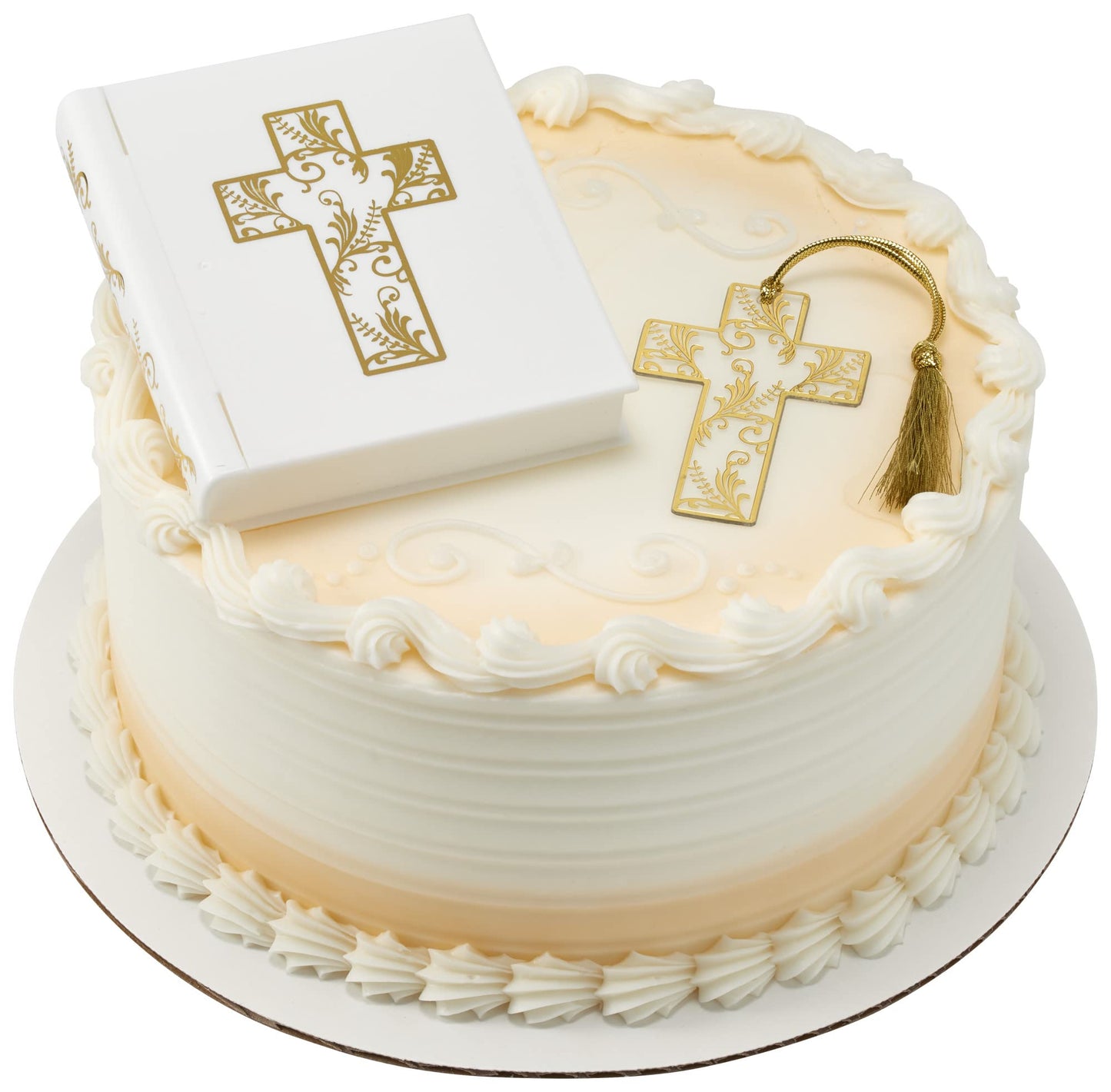 Religious Bible and Cross Cake Topper Multi
