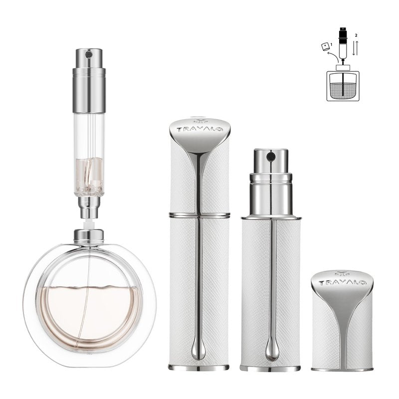 Travalo AQUA Refillable Perfume Atomizer, 5ml Travel Perfume Bottle with Easy Bottom Refill, Leak-Proof Mini Cologne Sprayer, TSA-Approved Pocket Fragrance Spray for Women & Men,1 Piece (White)