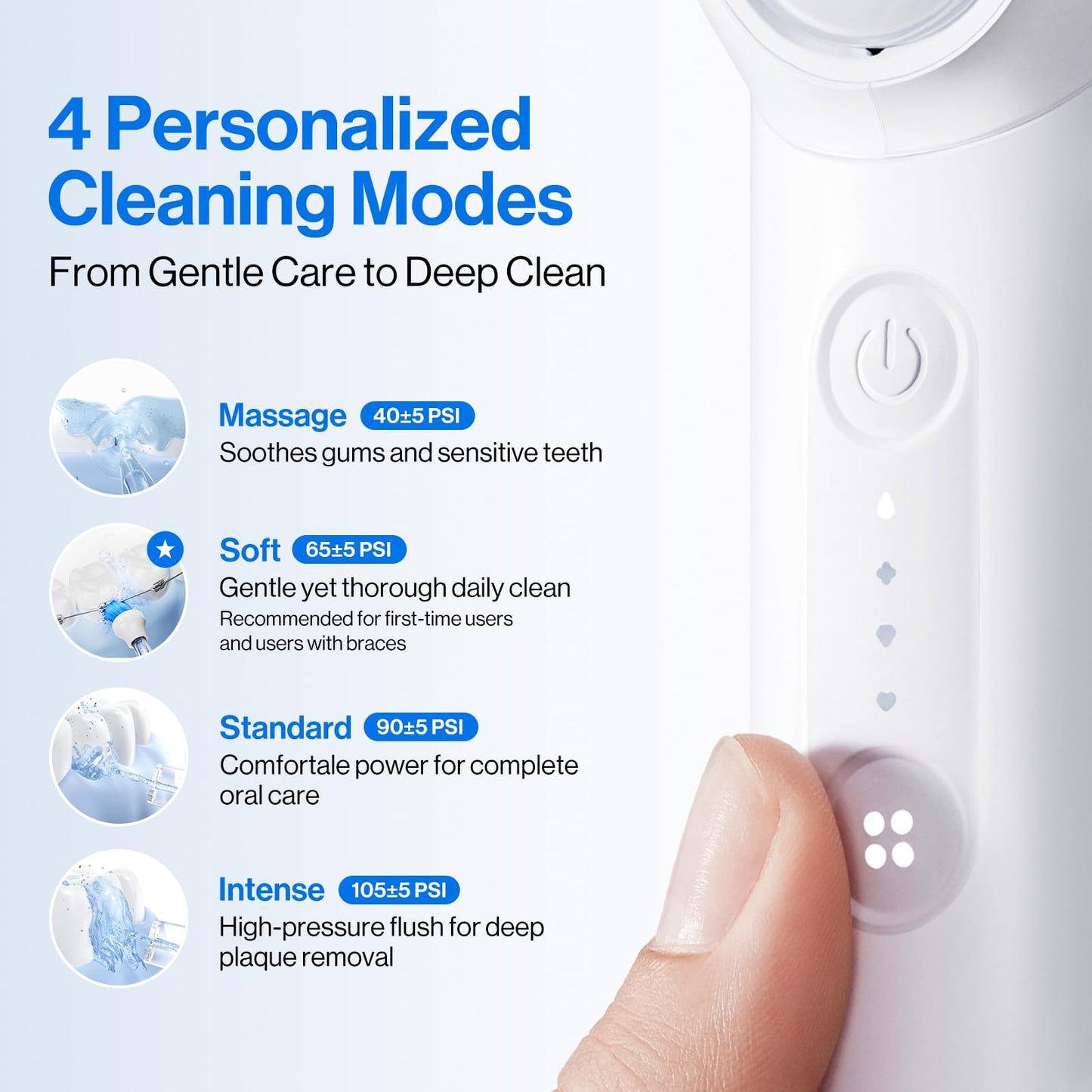 usmile C10 Portable Water Flosser – Travel-Friendly, 95-Day Battery, 4 Modes, 360° Nozzle, 180ml Tank, IPX7 Waterproof, Dentist-Recommended for Braces, Implants & Sensitive Gums (Inkstone Black)