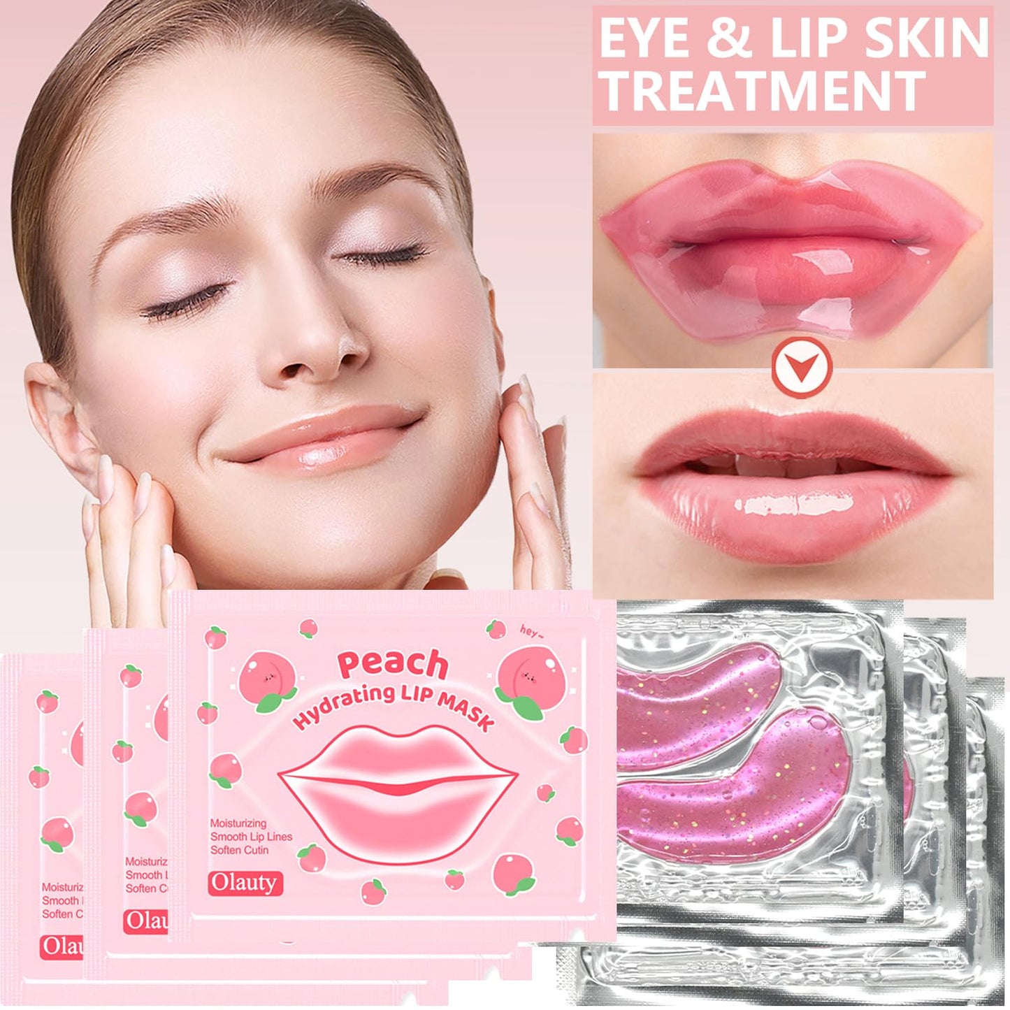 30 Pairs Eye Mask & Lip Mask,Under Eye Patches for Puffy Eyes,Moisturizing Spa Labial Lip Masks,Reducing Fine Lines,Graduation Gifts,Bridesmaid Gifts,Bachelorette Party Favors,Bulk Gifts for Women
