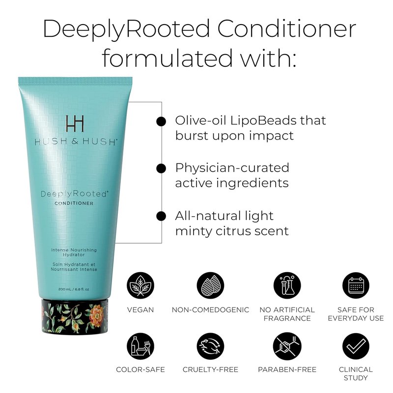 Hush & Hush DeeplyRooted Conditioner | Nourishing Deep Conditioner for Dry, Damaged Hair - 200ML