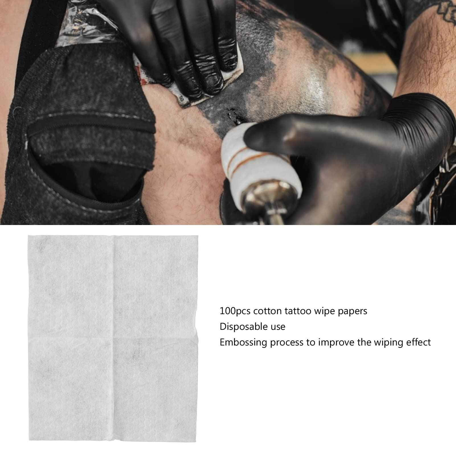 100pcs Wipe Paper Disposable Cotton, Strong Water Absorption, Cleansing Towel Tissue, Soft Skin Friendly for Tattoo, Makeup Removal Face Washing