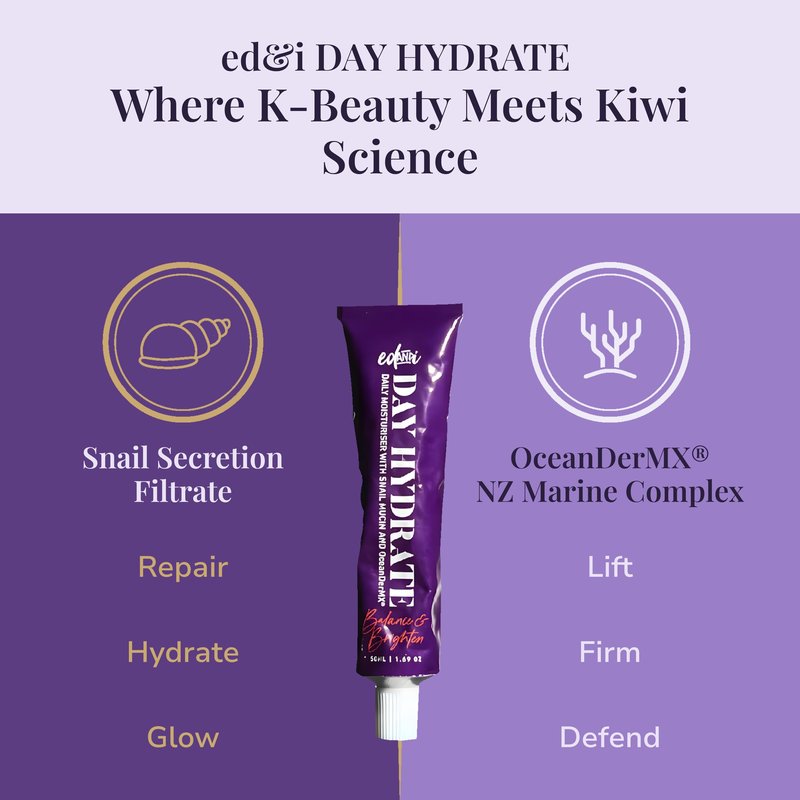 edandi ed&i DAY HYDRATE Daily Face Moisturizer With Snail Mucin & OceanDerMX, Hydrating Moisturizer for Fine Lines, Firming & Radiance, Daily Facial Moisturizer for Dry Skin Face - 1.69 oz