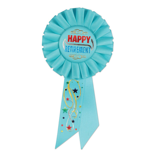 Beistle Happy Retirement Rosette, 3.25" x 6.5", Multicolor