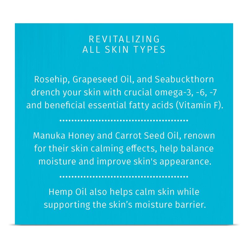 Reviva Labs 2oz Calming Rejuvenation Creme with Rosehip Oil, Grapeseed Oil, Carrot Seed Oil, Seabuckthorn, Manuka Honey, and Beeswax helps to calm and moisturize with Antioxidants, EFAs, and OMEGAs