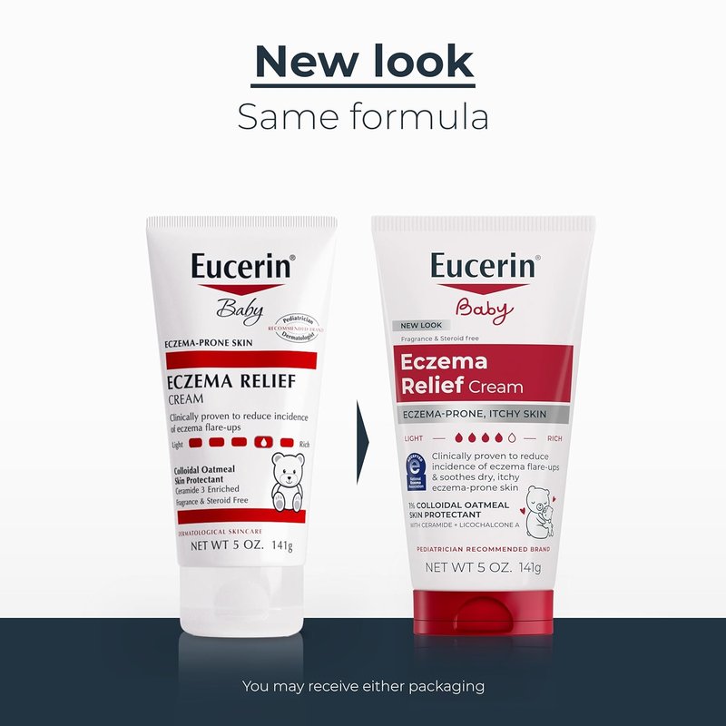 Eucerin Baby Eczema Relief Cream - Steroid & Fragrance Free | 5 oz Tube for Ages 3+