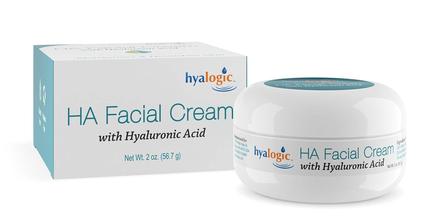 Hyalogic HA Facial Cream - Hydrating Hyaluronic Acid Moisturizer | 2 oz