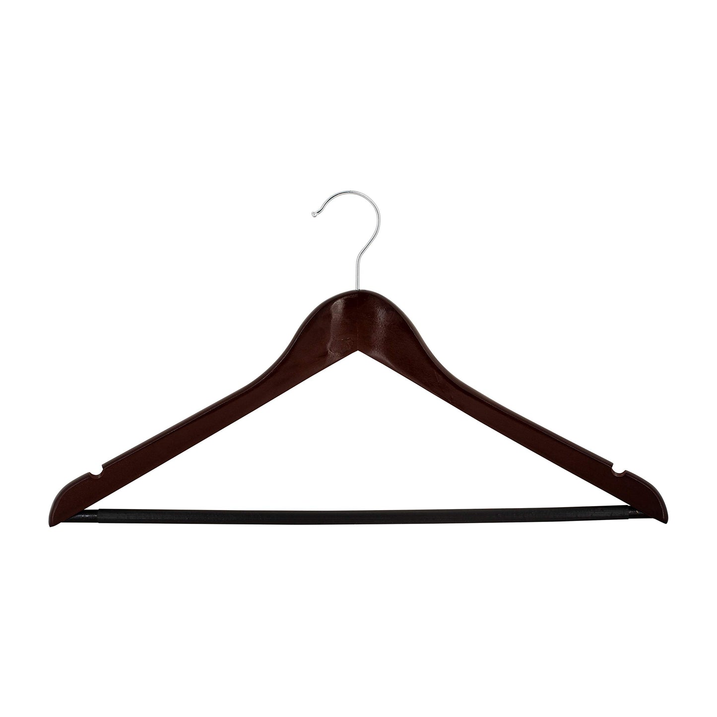 Simplify 3 Pack Mahogany Wood Hangers | Rolling Crossbar | Prevents Creasing & Wrinkles | Good for Coats | Dresses | Pants and Shirts