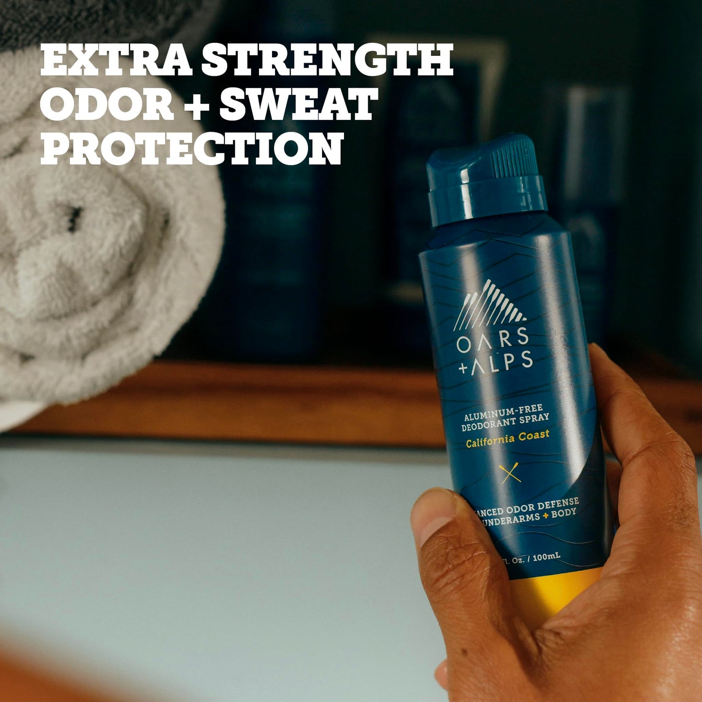 Oars + Alps Full Body Deodorant Spray for Men & Women, Aluminum Free Deodorant Spray, Dermatologist Tested, Extra Strength, Travel Size, Long Lasting, Odor Protection, California Coast, 3pk