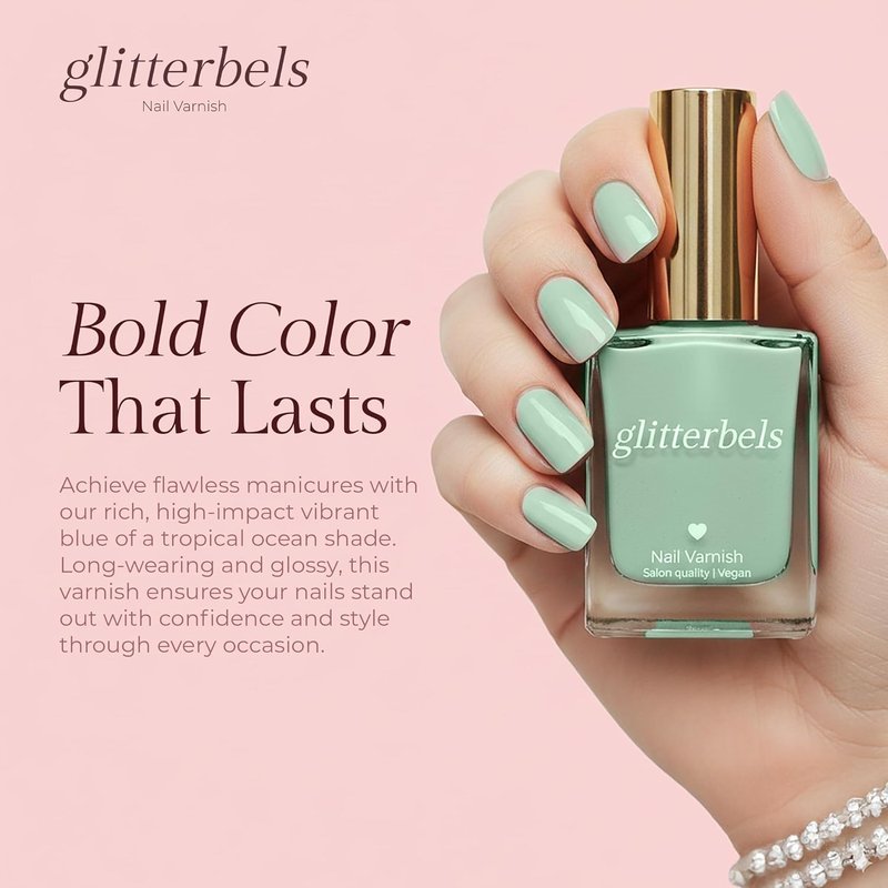 Take A Dip Green Nail Polish - Quick Dry Vegan Gel-Like Finish | 21-Free Formula for Long-Lasting Salon Quality