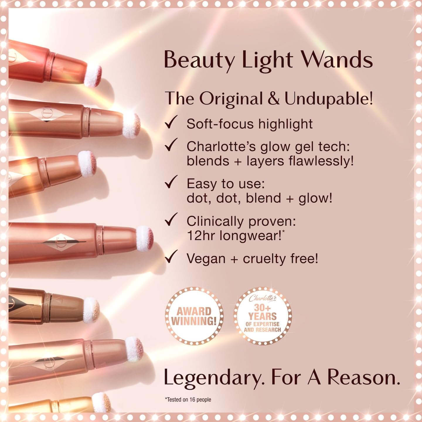 Charlotte Tilbury Hollywood Superstar Glow Makeup Kit - Limited-Edition Mini Beauty Light Wand Duo in Pinkgasm & Spotlight - Dewy Highlighter & Blush with Glow Gel Technology