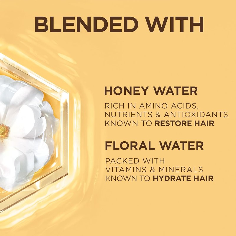 Garnier Whole Blends Honey Water Shampoo - Moisture Restoring Formula for Dry Hair & Scalp | 28 Fl Oz