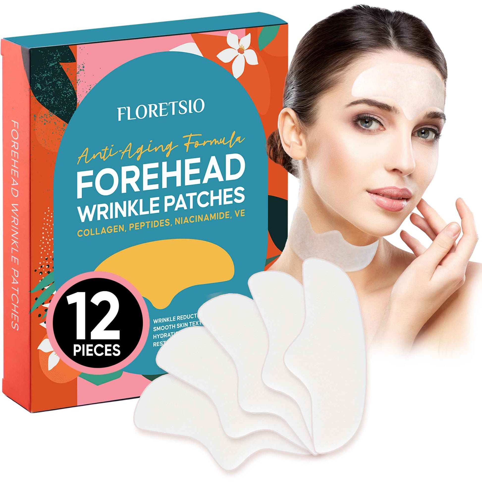 Floretsio Forehead Wrinkle Patches Overnight - Anti-Wrinkle Facial Patches with Collagen Vitamin E, Face Tape Patches to Smooth & Soften Fine Lines and Wrinkles, Remover Deep Line Treatment Masks