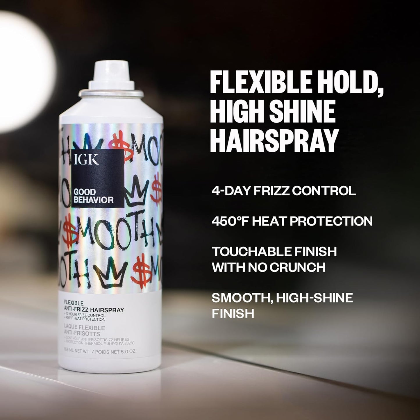 IGK Good Behavior Hairspray - Flexible Hold for All Hair Types | 10 oz