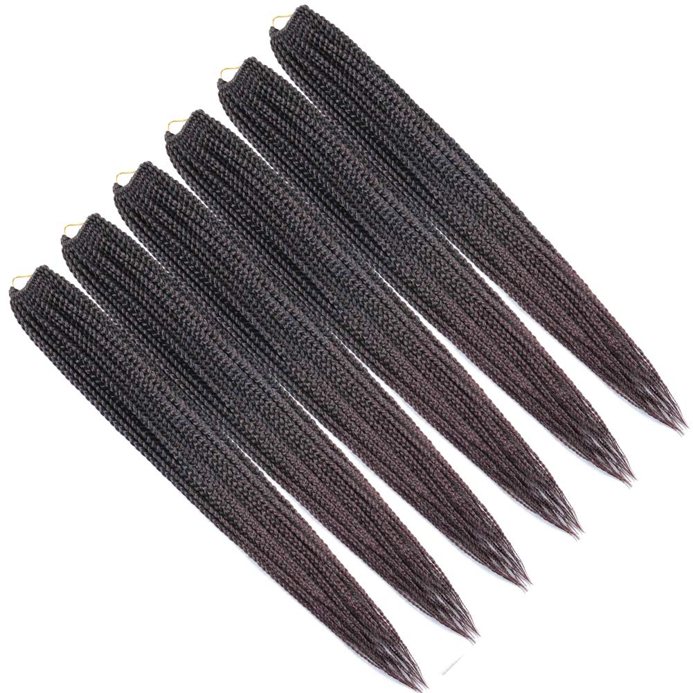 Medium Box Braids Crochet Hair - 30 Inch 3X Synthetic Braiding Extensions | 22 Strands, T1B/33 Color