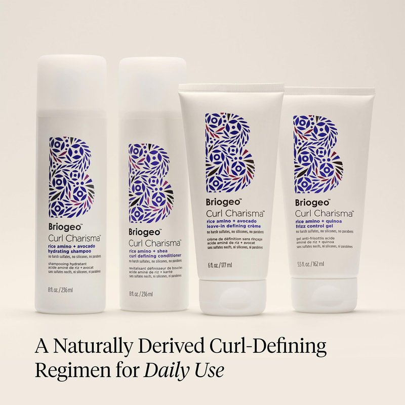 Briogeo Curl Charisma Rice Amino + Avocado Leave-In Defining Crème, Anti Frizz Hair Styling Moisturizer, Leave In Cream for Wavy, Curly, Coily Hair, Boosts Hydration, Vegan, Cruelty-Free