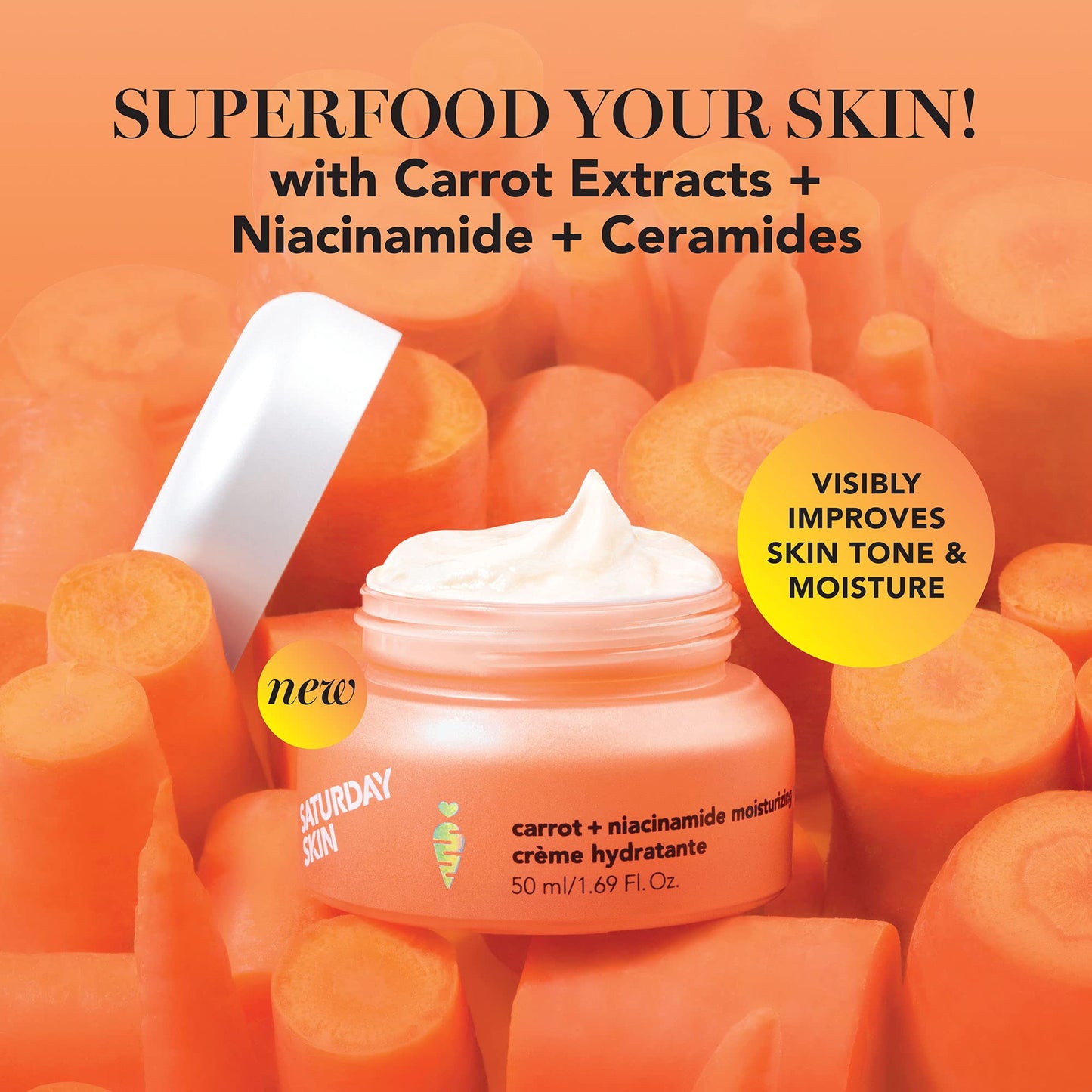Face Moisturizing Mini Size Cream with Carrot, Niacinamide, Ceramides & Centella Asiatica, Peptide, Paraben-Free, Sulfates-Free, Fragrance-Free, Anti Wrinkle Facial Cream Made in Korea (1.01 Ounce)