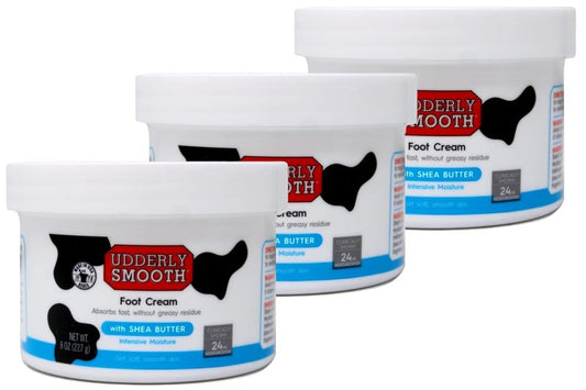 Udderly Smooth Foot Cream - Hydrating Shea Butter Formula | 8 oz (Pack of 3)