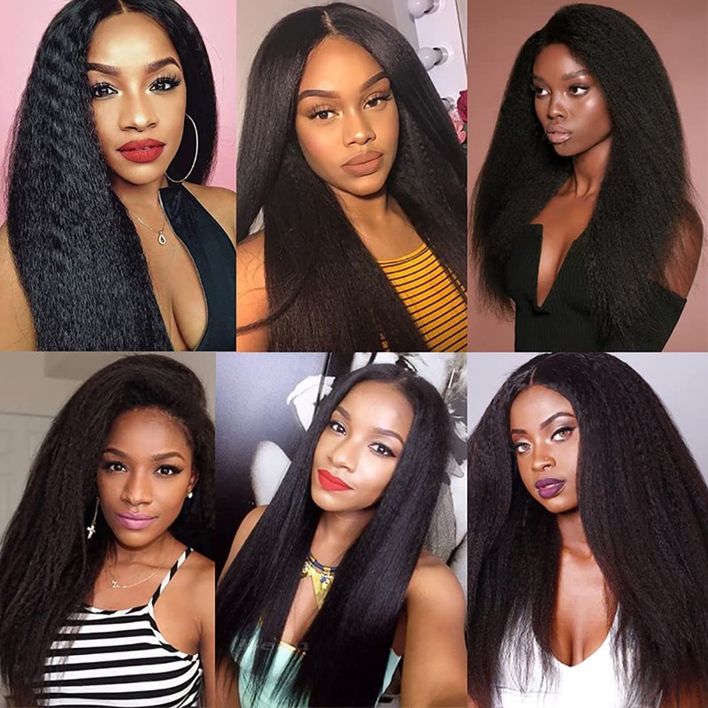 DiexrLamx Hair 34 34 Inch Yaki Straight Bundles Human Hair Kinky Straight Human Hair Bundles 8a Peruvian Virgin Hair 2 Bundles Yaki Bundles Natural Black Color