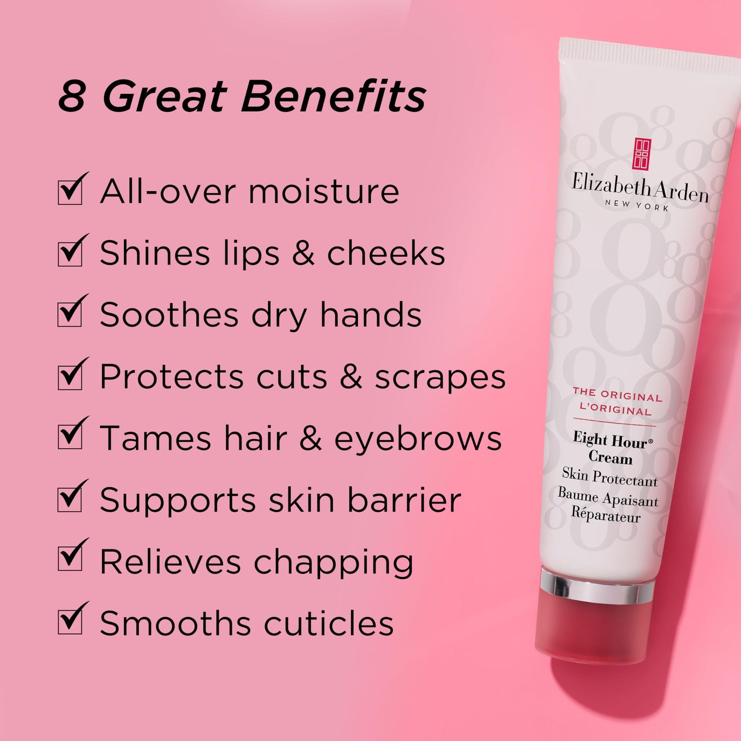 Elizabeth Arden Eight Hour Skin Protectant, All Purpose Beauty Salve, Moisturizing Balm for Body, Repairs Dry Hands, Cracked Feet, Chapped Lips & Cuticles, Original, 1.7 oz