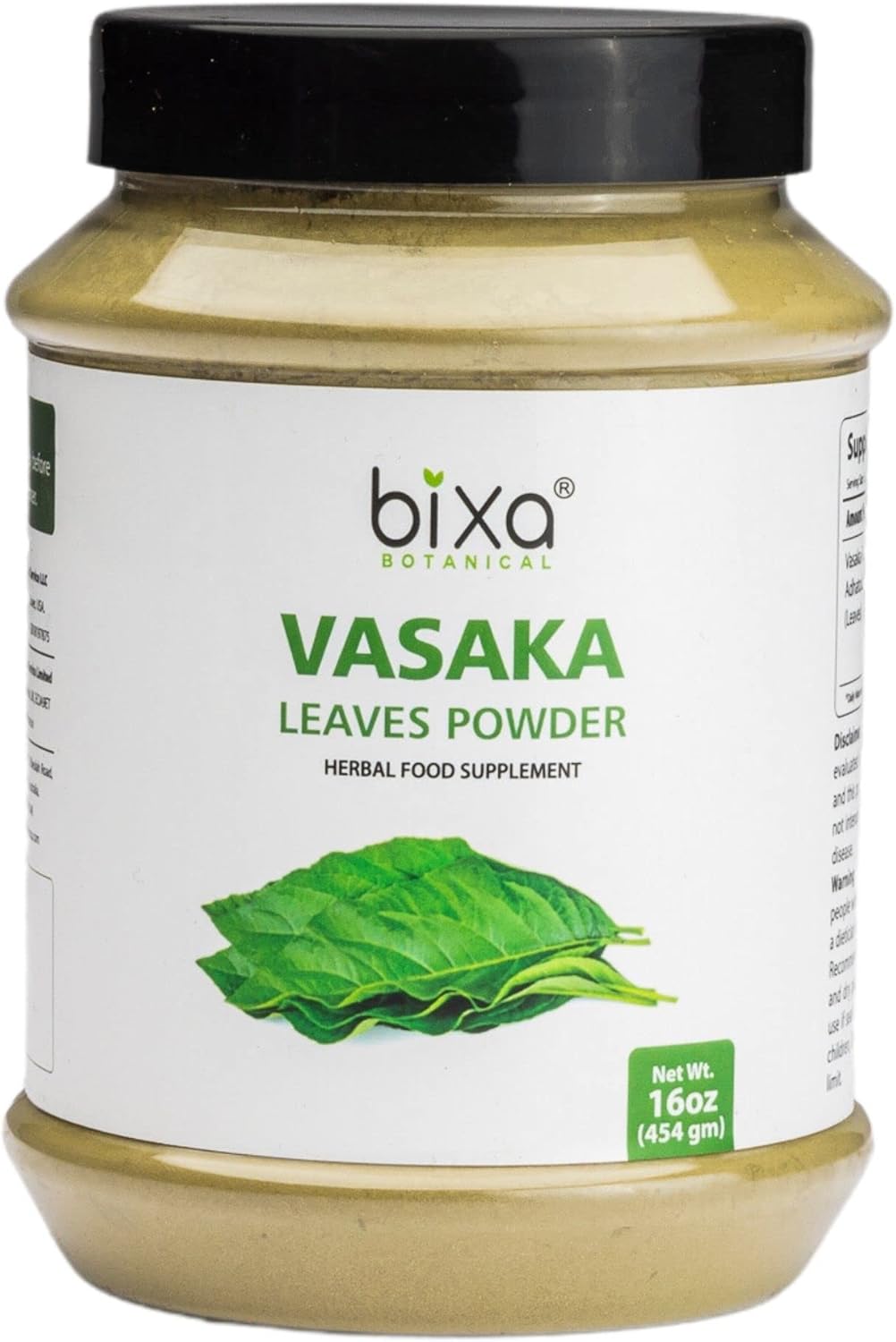 Bixa Botanical Vasaka Leaf Powder - Adhatoda Vasaka, Gluten-Free | 1 Pound (16 OZ)