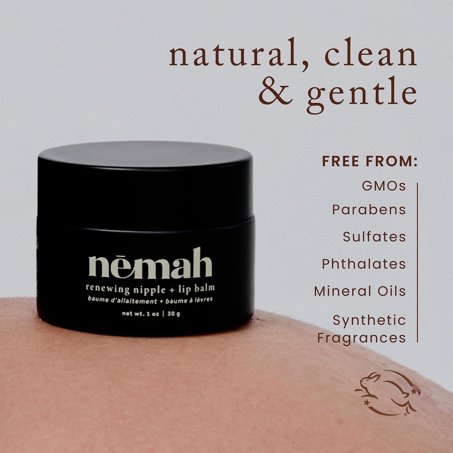 Nemah Nipple Cream, Nipple Cream For Breastfeeding, 2 In 1 Nursing Balm And Lip Balm, Non-Greasy Balm With Calendula Jojoba Mango For Dry Skin, Postpartum Essentials, Vegan and Cruelty-Free, 1 Oz