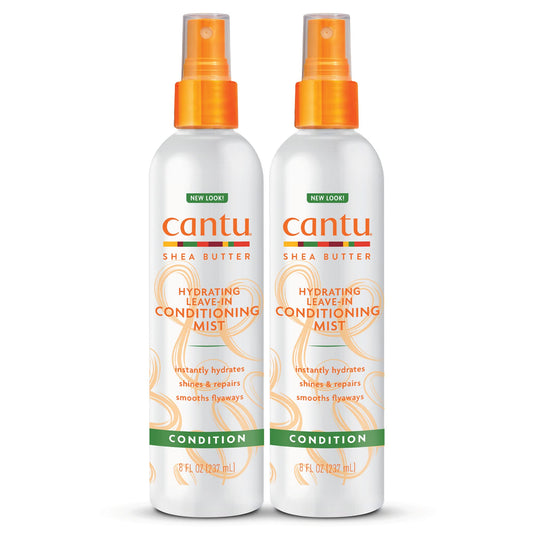 Cantu Leave-In Conditioning Mist with Pure Shea Butter, 8 fl oz (Pack of 2)