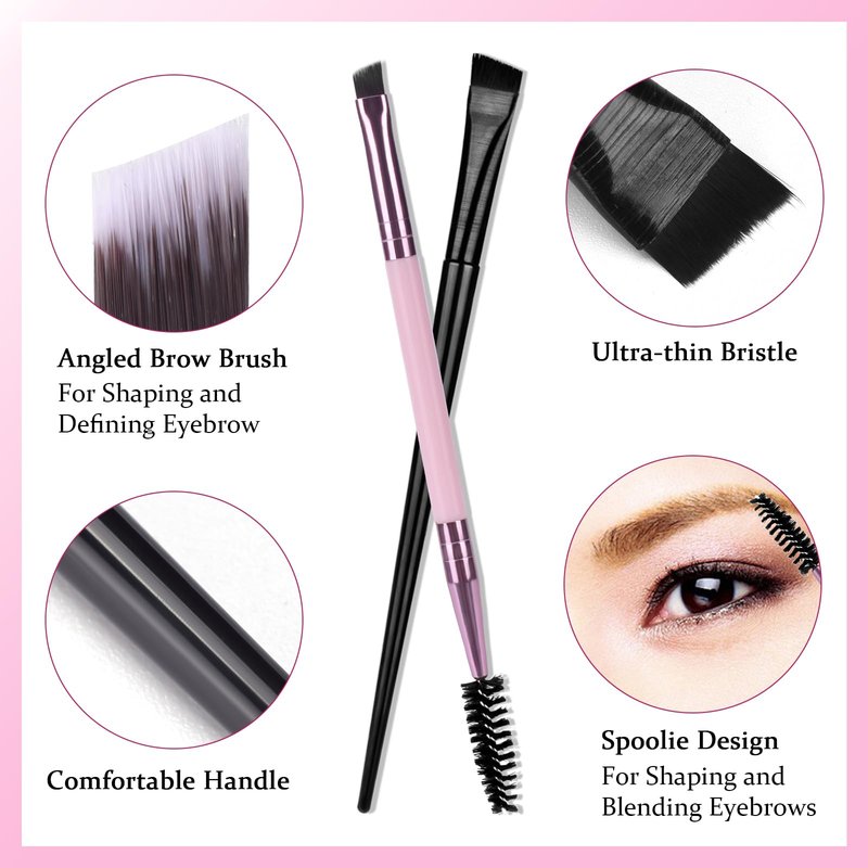 ATOMUS Brow Mapping Kit with 10m Pink & White Mapping String 20g White & Pink Brow Paste 50pcs Eyebrow Ruler Stickers 2 Brow Brushes 2pcs Eyebrow Pencil 1pc Sharpener 10pcs Blades