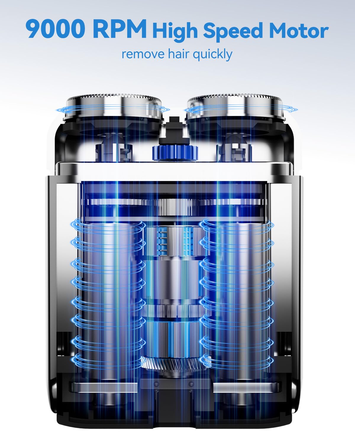 Mini Electric Shaver for Men - USB C Fast Charge Portable Small Shavers with LED Display - IPX7 Waterproof Wet and Dry Travel Electric Razor Dual Head Pocket Shaver for Beard Face