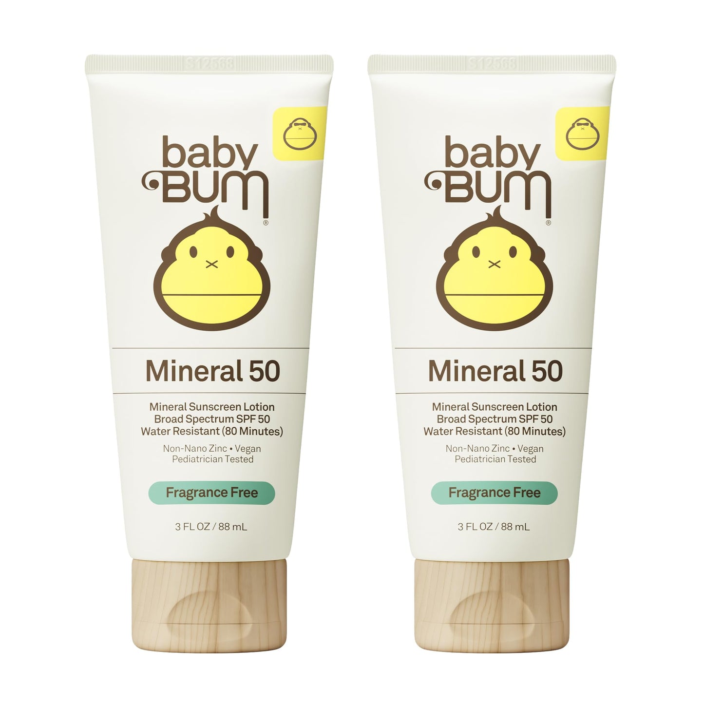 Sun Bum Baby Mineral Sunscreen Lotion | SPF 50 | UVA, UVB Face and Body Protection | Fragrance Free Safe for Sensitive Skin | Travel Size | 3 Ounce | Pack of 2