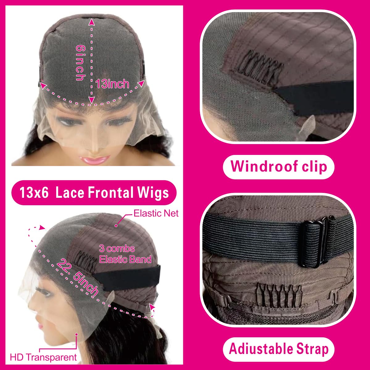 Nikiss 14 Inch Short Bob Wigs 13x6 Deep Wave Curly Bob Wig 200 Density Brazilian Virgin Human Hair Pre Plucked Glueless Lace Frontal Wig for Women Natural Hairline