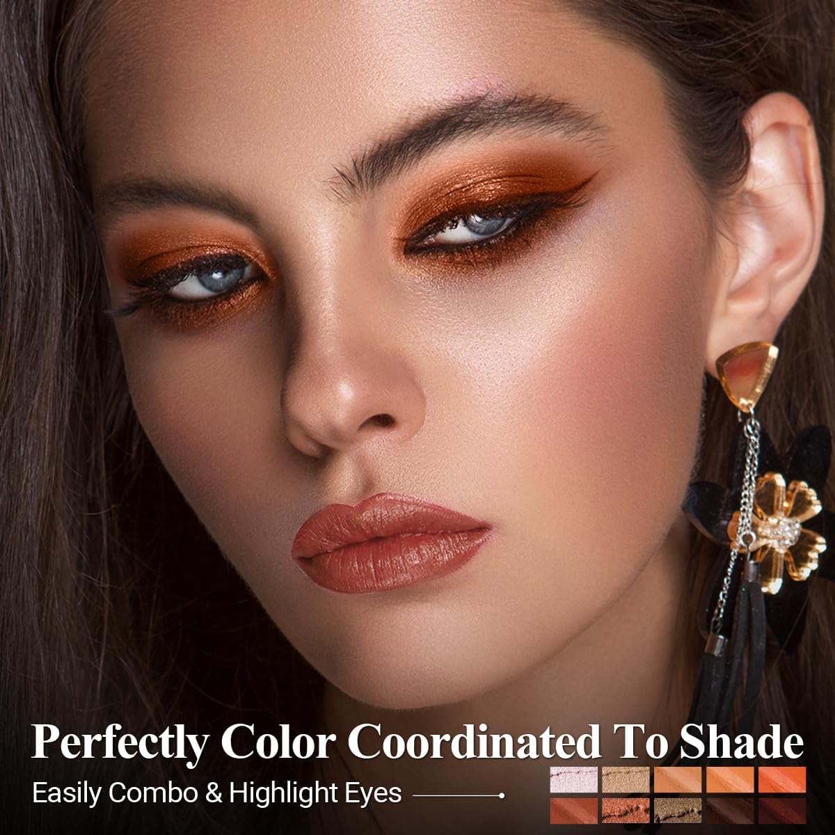 LUXAZA PRO 10PCS Eyeshadow Stick,Shimmer And Matte Brown Metallic Cream Eyeshadow Pencil Crayon with Smudge-proof & Waterproof,Eye Brightener Stick